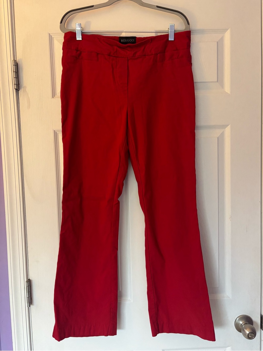 Rebeccci Women's Red Straight-Leg Pants